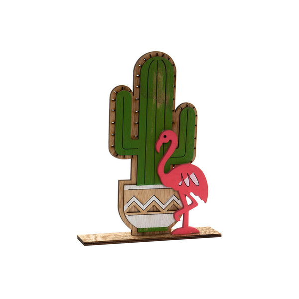 Statua Decorativa DKD Home Decor Legno Cactus (18 x 4 x 23.5 cm) - zannishop