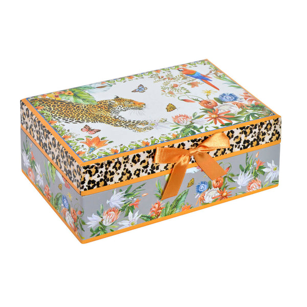 Box-Schmuckkästchen DKD Home Decor Pappe Tropical Spiegel (18 x 12 x 7.5 cm)