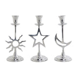 Candelabro DKD Home Decor Argentato Stella Alluminio (12.5 x 10.5 x 26.5 cm) (3 pcs) - zannishop