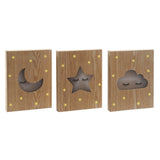 Lampada LED DKD Home Decor Notte Legno MDF (3 pcs) (20 x 3.5 x 26 cm) - zannishop