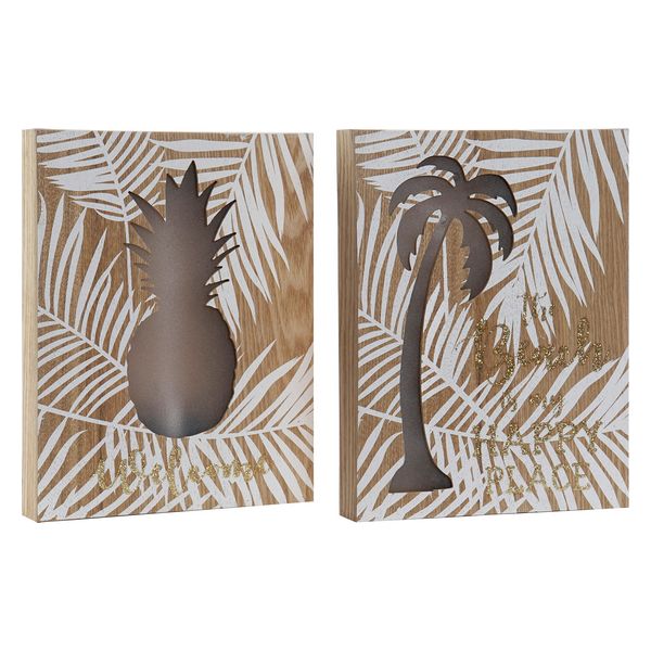 DKD Lámpara de hogar Decoración tropical luz LED (2 pcs) (20 x 3 x 26 cm)