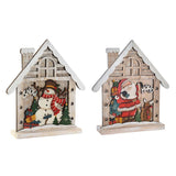 Décoration de Noël DKD Home Decor LED Natural House (2 pcs) (25,5 x 6 x 29 cm)