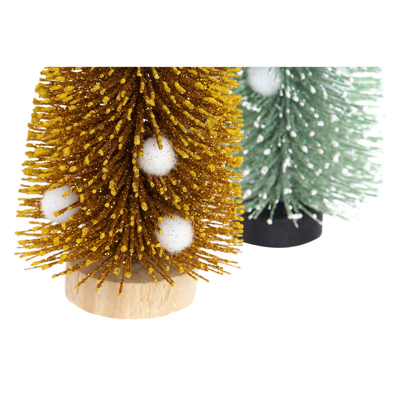 DKD de Noël DKD Polyester Wood Pompon (2 pcs) (7 x 7 x 17 cm)