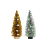 DKD de Noël DKD Polyester Wood Pompon (2 pcs) (7 x 7 x 17 cm)