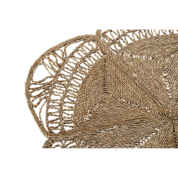 Tappeto DKD Home Decor Fiore Fibra Bali Erba di mare (150 x 150 x 1 cm)