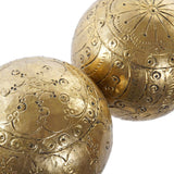 Statua Decorativa DKD Home Decor Dorato Sfera Legno di mango (14 x 14 x 14 cm) (2 Pezzi) - zannishop