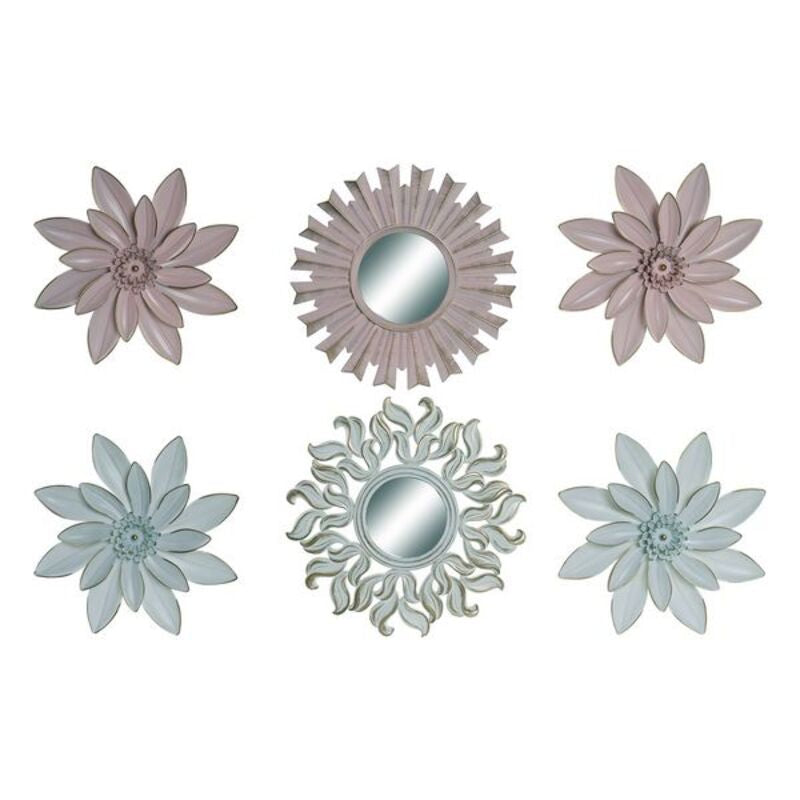 Decorazione da Parete DKD Home Decor Vetro Polipropilene (PP) Floral (3 pcs) - zannishop