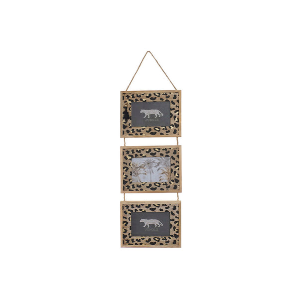 DKD Home Flugzeug Rahmen Colonial Decor Leopard Wood MDF (22 x 1,5 x 71 cm)