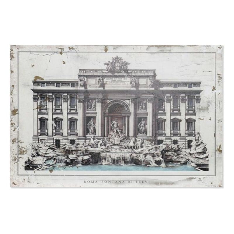 DKD Home Decor Picture Rome Trevi Fontana Wood traditionnel (120 x 3 x 80 cm)