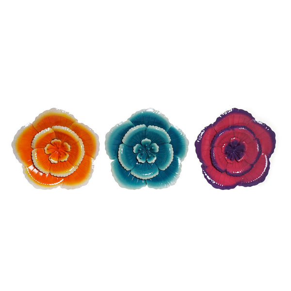 Decorazione da Parete DKD Home Decor Fiore Metallo (3 pcs) (45 x 5 x 45 cm) - zannishop