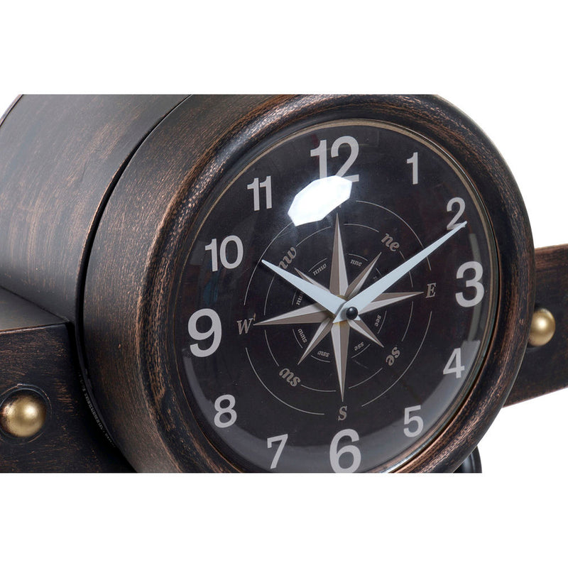 Orologio da Parete DKD Home Decor Nero Metallo Vetro Avion Legno MDF (157 x 22 x 46 cm)