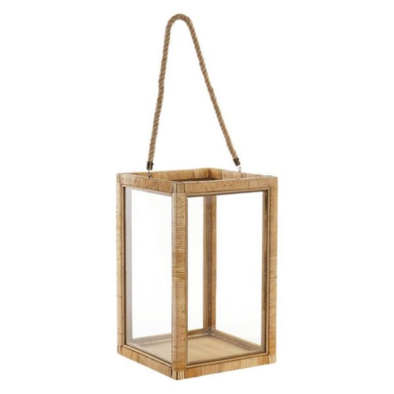 Candelabro DKD Home Decor Vetro Rattan (23 x 23 x 40 cm) - zannishop