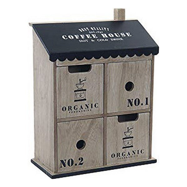 Dekorative Box DKD Home Decor Coffee House Holz Cottage (23 x 10 x 31 cm)