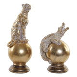 Scultura DKD Home Decor Leopardo Coccodrillo Resina (2 pcs) (2 pcs) - zannishop