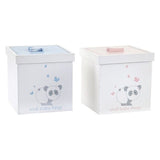 Dekorative Box Für Kinder Panda Rosa Holz (2 pcs) (11 x 11 x 11 cm)