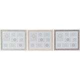 DKD Home Ebene Rahmendekoration traditionelles Polystyrolglas (3 Stcs) (56 x 2 x 46 cm)