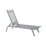 DKD Home Cot Tatro Reclin Gris foncé PVC Aluminium (191 x 58 x 98 cm)