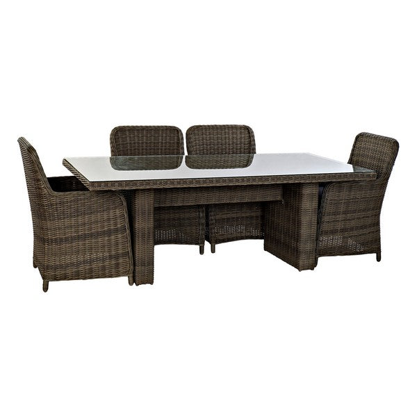 Table avec 6 chaises DKD Home de Decor Rattan (7 PC)