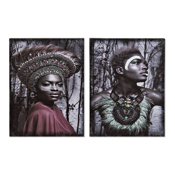 Quadro DKD Home Decor Africana 30 x 1.8 x 40 cm (2 pcs)