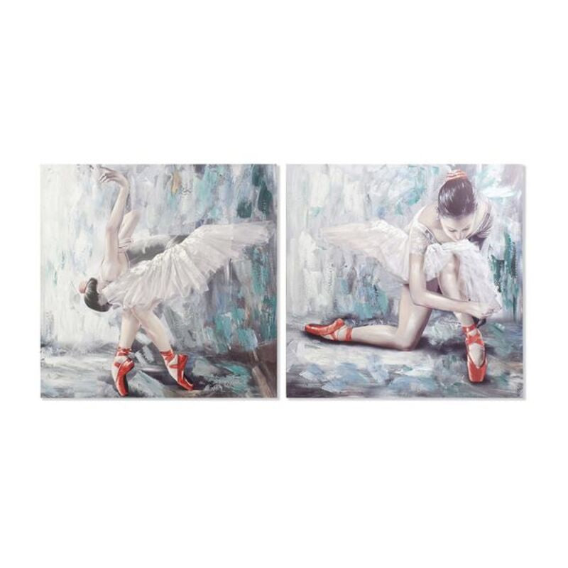 Quadro DKD Home Decor Ballerina Classica (2 pcs) (100 x 3 x 100 cm)