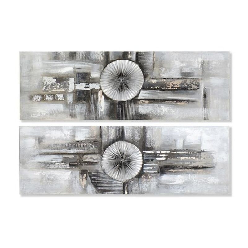 Quadro DKD Home Decor Abstract Grigio Tela (2 pcs) (150 x 3 x 50 cm)