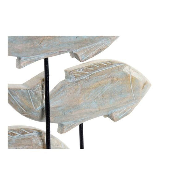 Statua Decorativa DKD Home Decor Metallo Legno di mango Pesce (32 x 7 x 30 cm) - zannishop