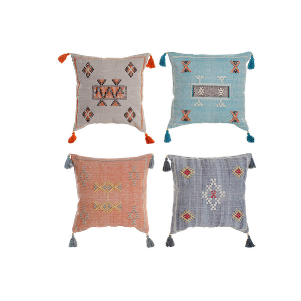 Cuscino DKD Home Decor Azzurro Beige Arancio Poliestere Cotone Blu cielo (4 pcs) (50 x 15 x 50 cm) - zannishop