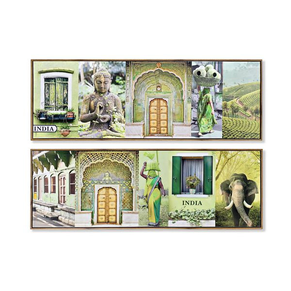 Quadro DKD Home Decor Indiana Laccato (2 pcs) (120 x 2 x 40 cm)