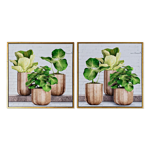 Quadro DKD Home Decor Laccato Tela (2 pcs)