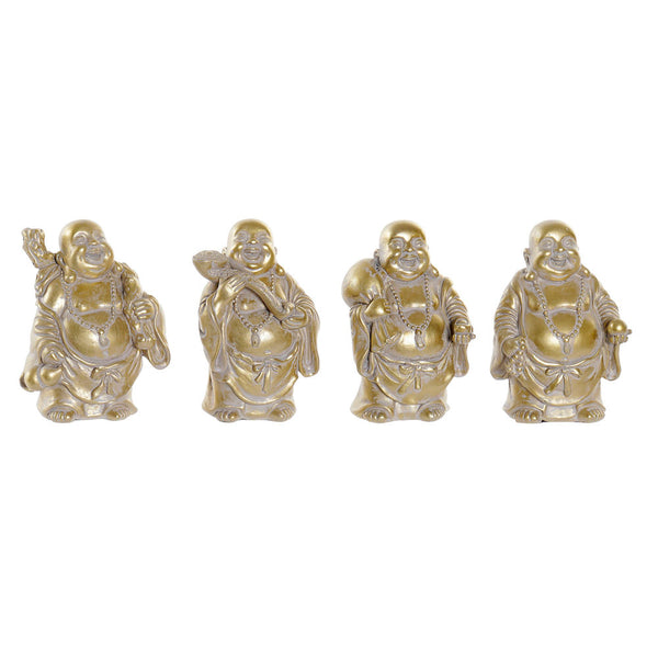 Statua Decorativa DKD Home Decor Dorato Buda Resina (8.5 x 6.5 x 11.5 cm) (4 pcs) - zannishop