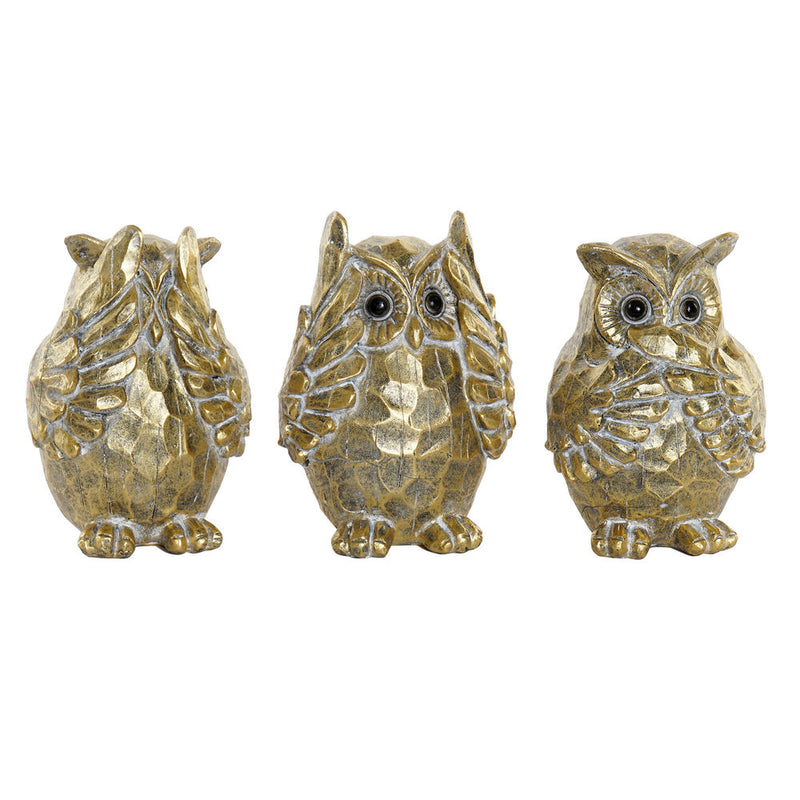 Statua Decorativa DKD Home Decor Resina Gufo (3 pcs) (13.5 x 11 x 17.5 cm) - zannishop