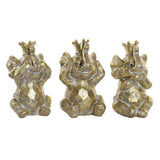 Statua Decorativa DKD Home Decor Elefant Dorato Resina (13.5 x 11.5 x 21 cm) (3 pcs) - zannishop