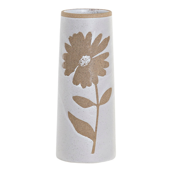 DKD Home Vase Decor Stuff de fleurs blanches (10 x 10 x 25 cm)