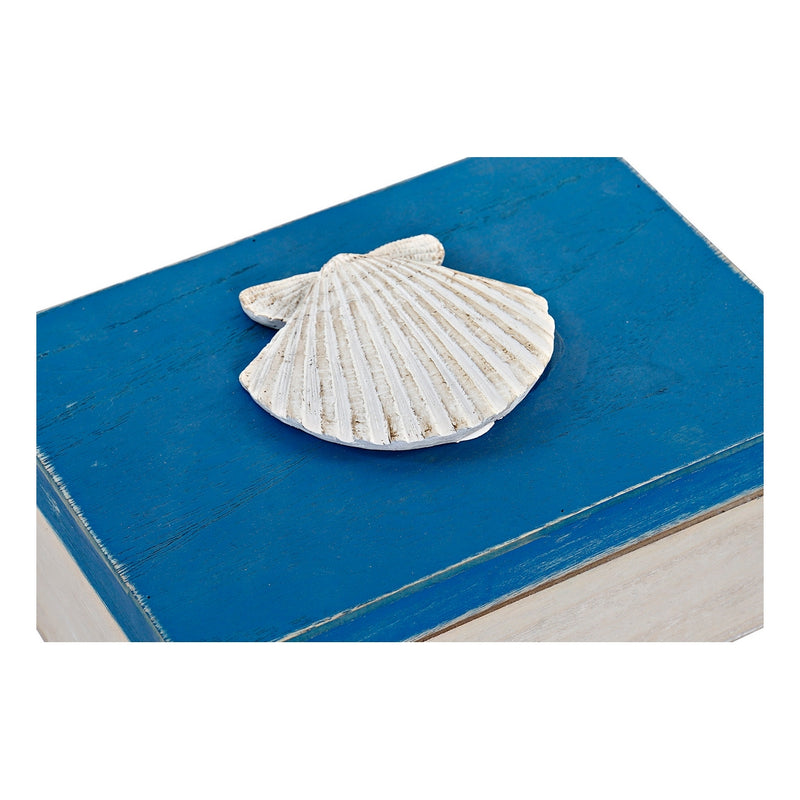 Boîte décorative DKD Home Decor Shell Wood (2 PC)