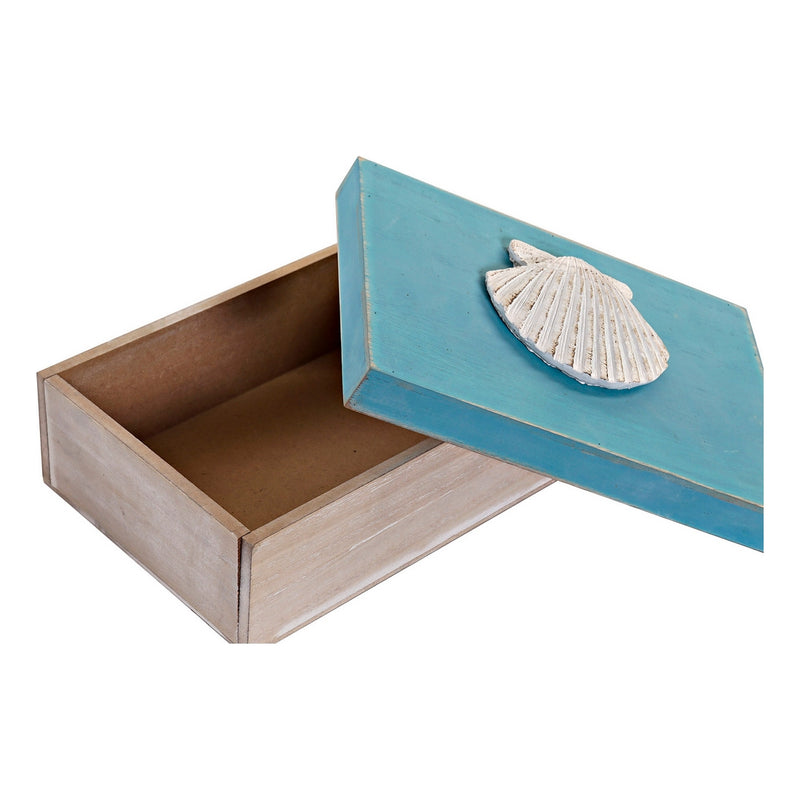 Boîte décorative DKD Home Decor Shell Wood (2 PC)