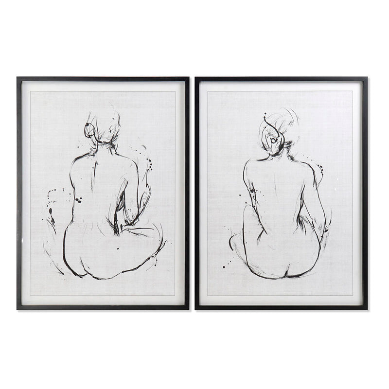 DKD Home Decor Image des femmes (70 x 2,5 x 90 cm) (2 pc)