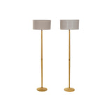 Lampada da Terra DKD Home Decor Beige Metallo Lino Crema 60 W Cenere (2 pcs) (40 x 40 x 155 cm) - zannishop