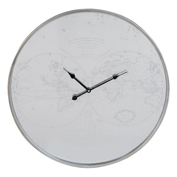 Orologio da Parete DKD Home Decor Mappamondo Metallo Specchio (60 x 4 x 60 cm)