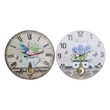 Wall Watch DKD Home Decor Flowers Metal Wood MDF (2 pcs) (58 x 2 x 58 cm)