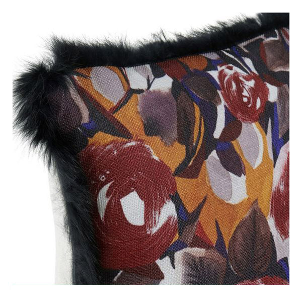 Cuscino DKD Home Decor Poliestere Nero Multicolore Fiori (2 pcs) (40 x 40 cm) - zannishop