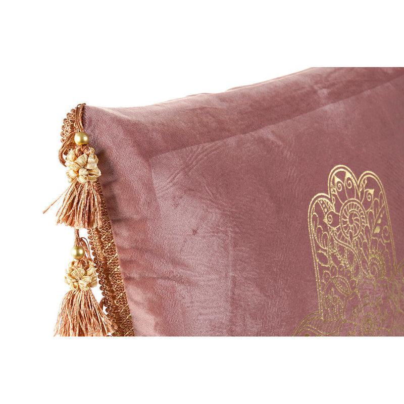 Cuscino DKD Home Decor Nero Rosa Poliestere Velluto (2 pcs) (45 x 10 x 45 cm) - zannishop