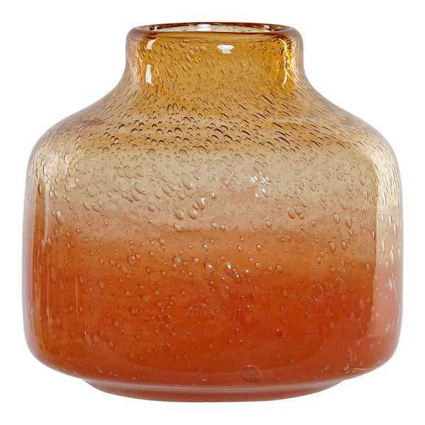 DKD Home Vase Decor Orange Glass (25 x 25 x 25 cm)