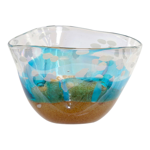 DKD Home Center Decor Azzurro Mediterranean Glass (26 x 21 x 17 cm)