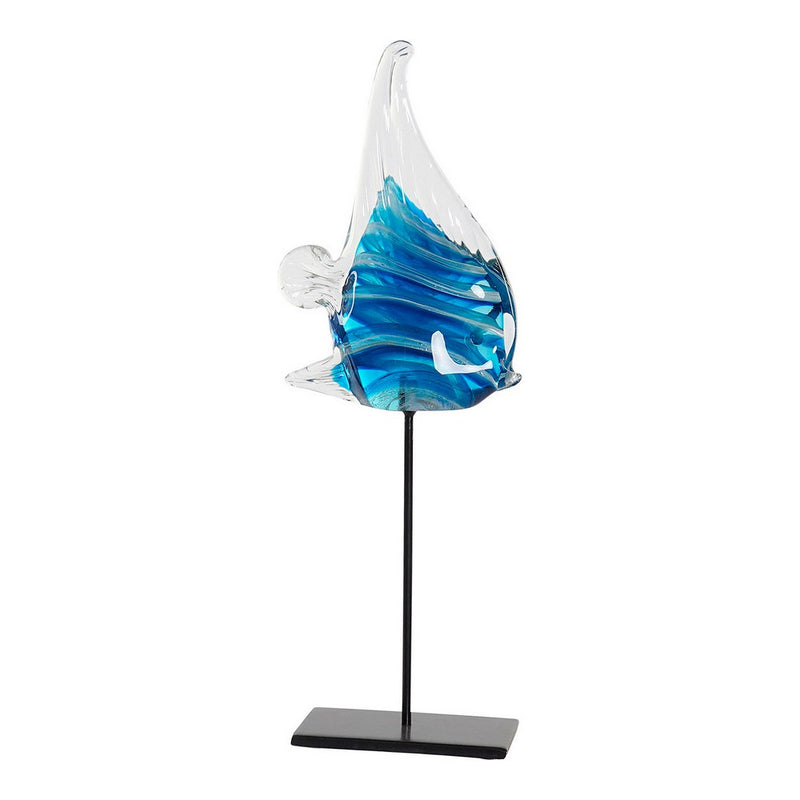 Statua Decorativa DKD Home Decor Metallo Vetro Mediterraneo Pesce - zannishop