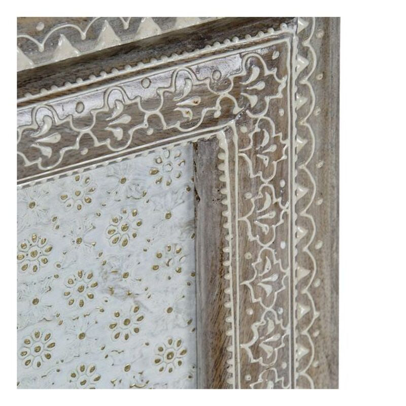 Specchio da parete DKD Home Decor Bianco Legno (74 x 4 x 74 cm) - zannishop