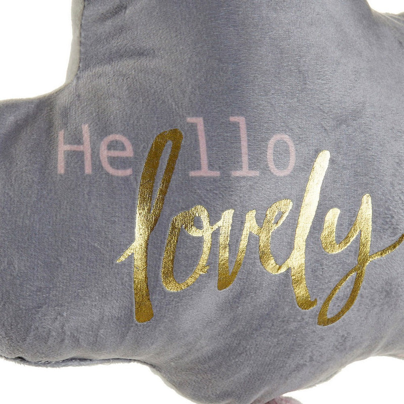 Cuscino DKD Home Decor Hello Lovely Grigio Rosa Poliestere (38 x 1 x 27 cm) - zannishop