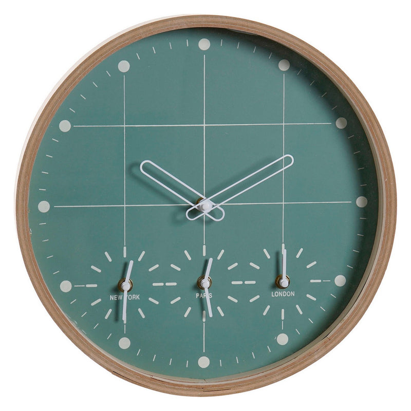 Wall Watch DKD Home Decor Menta Wood MDF (34 x 34 x 5 cm)