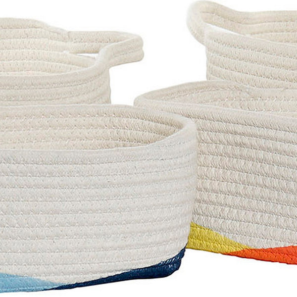 Basket Set DKD Home Decor Cotton (3 pcs) (2 pcs) (45 x 23 x 14 cm) (23,5 x 19 x 11 cm) (26 x 17 x 11,5 cm)