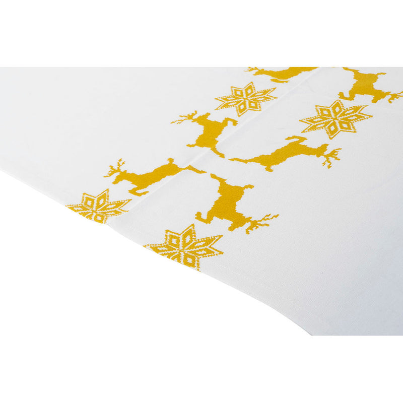 DKD Home Table Runner Decor Christmas Golden Cotton (50 x 50 x 150 cm)