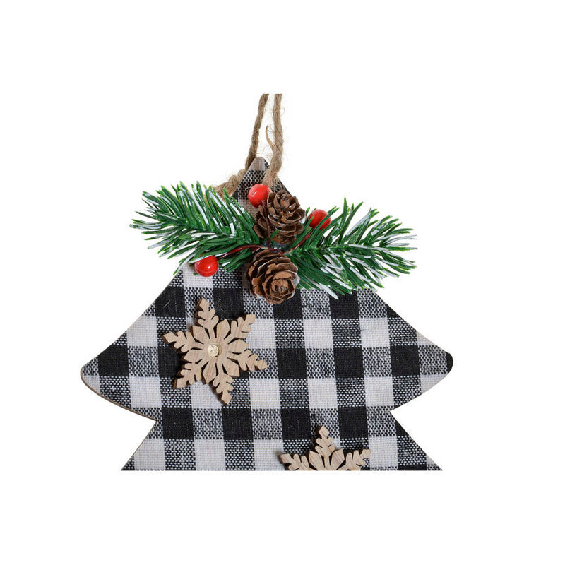 Decorazione pensile DKD Home Decor Natale Bianco Nero Legno (2 pcs) (26 x 0.5 x 26 cm) (23 x 0.5 x 25 cm)